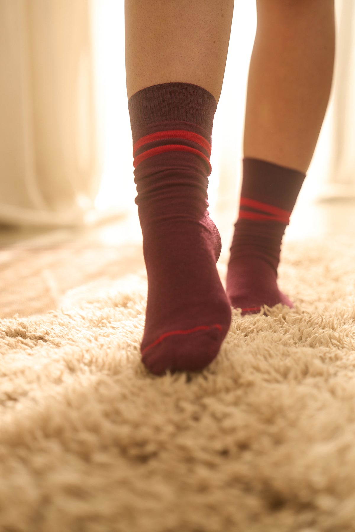 Journey merino sock with stripe