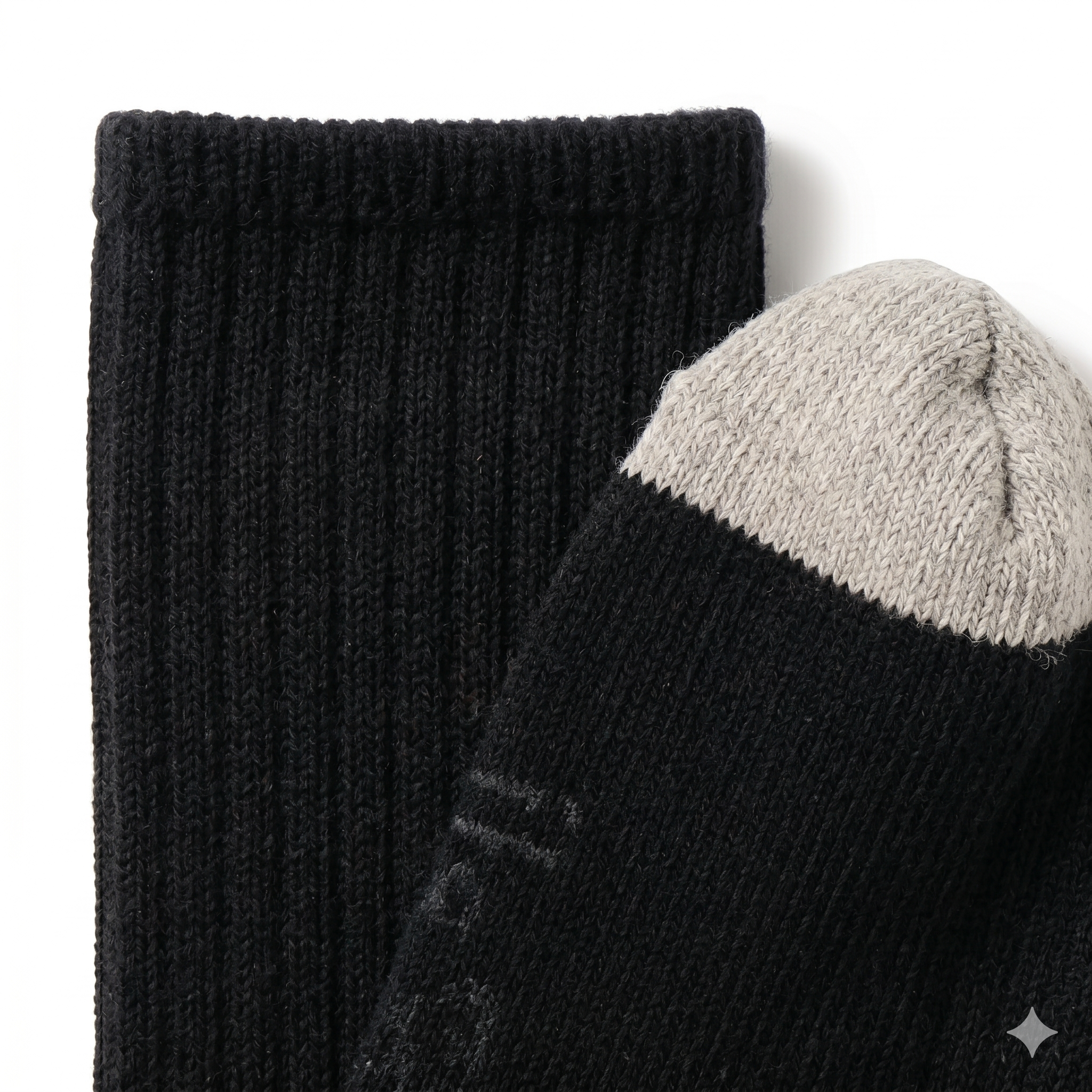 The Love merino rib sock with toe and heel contrast