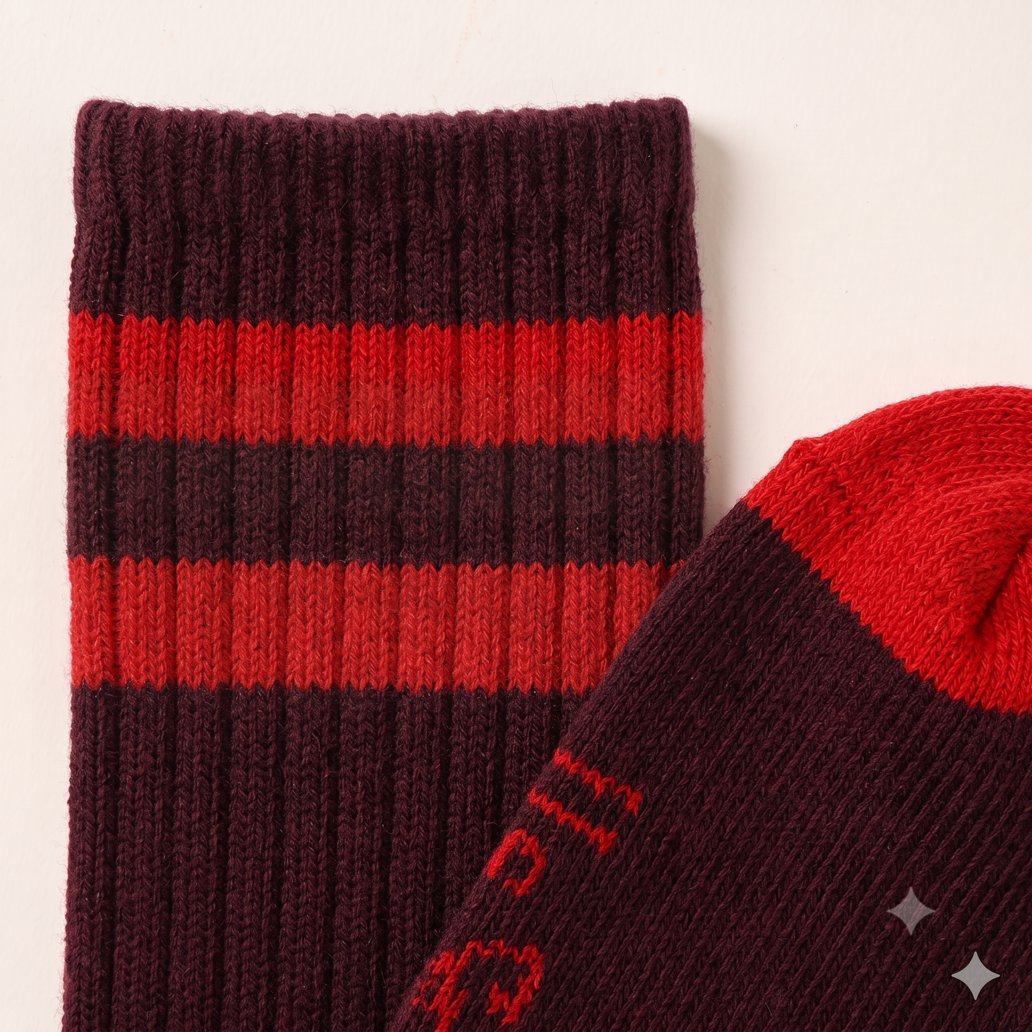Matakana merino rib sock with stripe