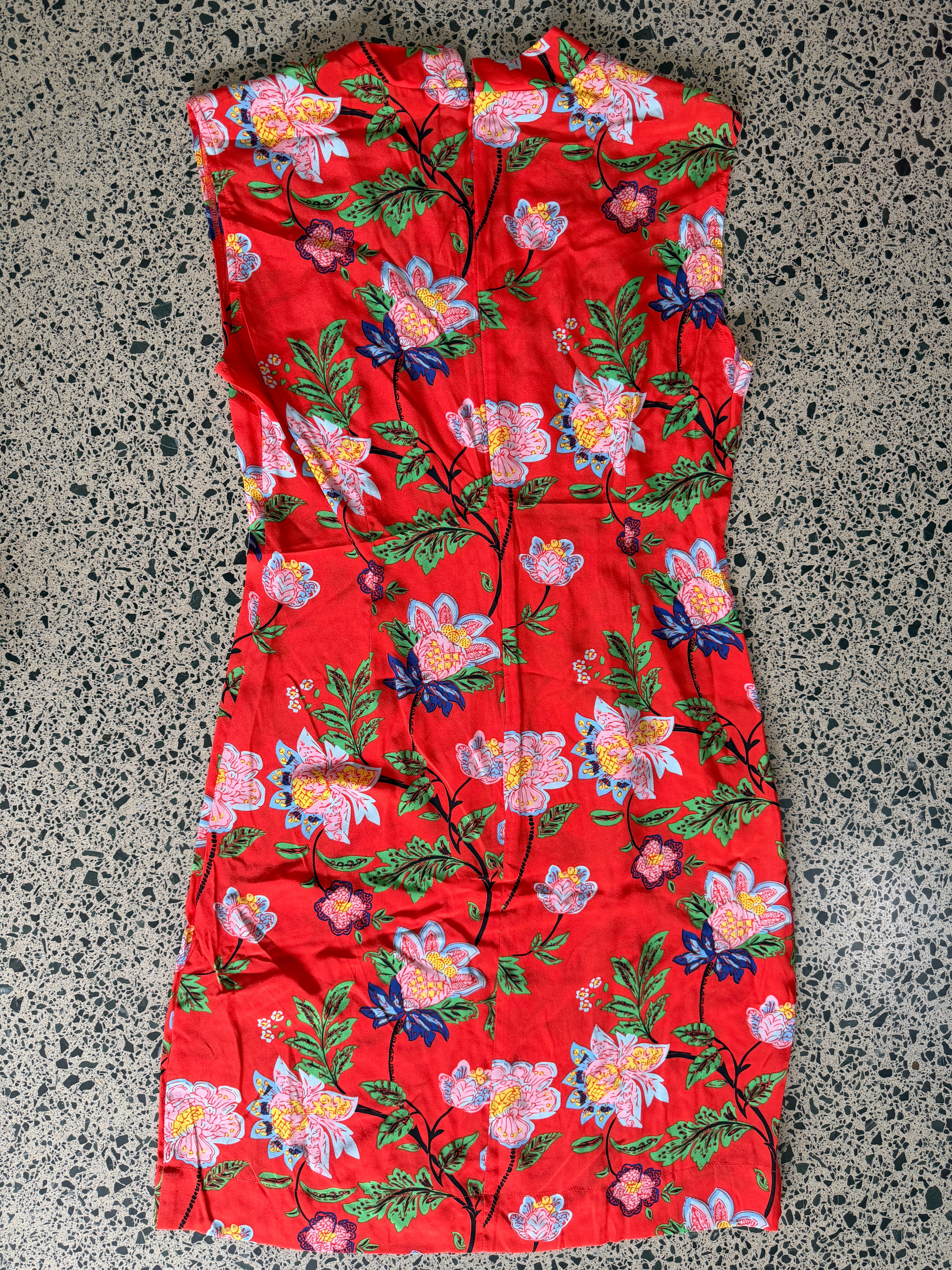 Tangerine Silk Crepe de Chine Dress