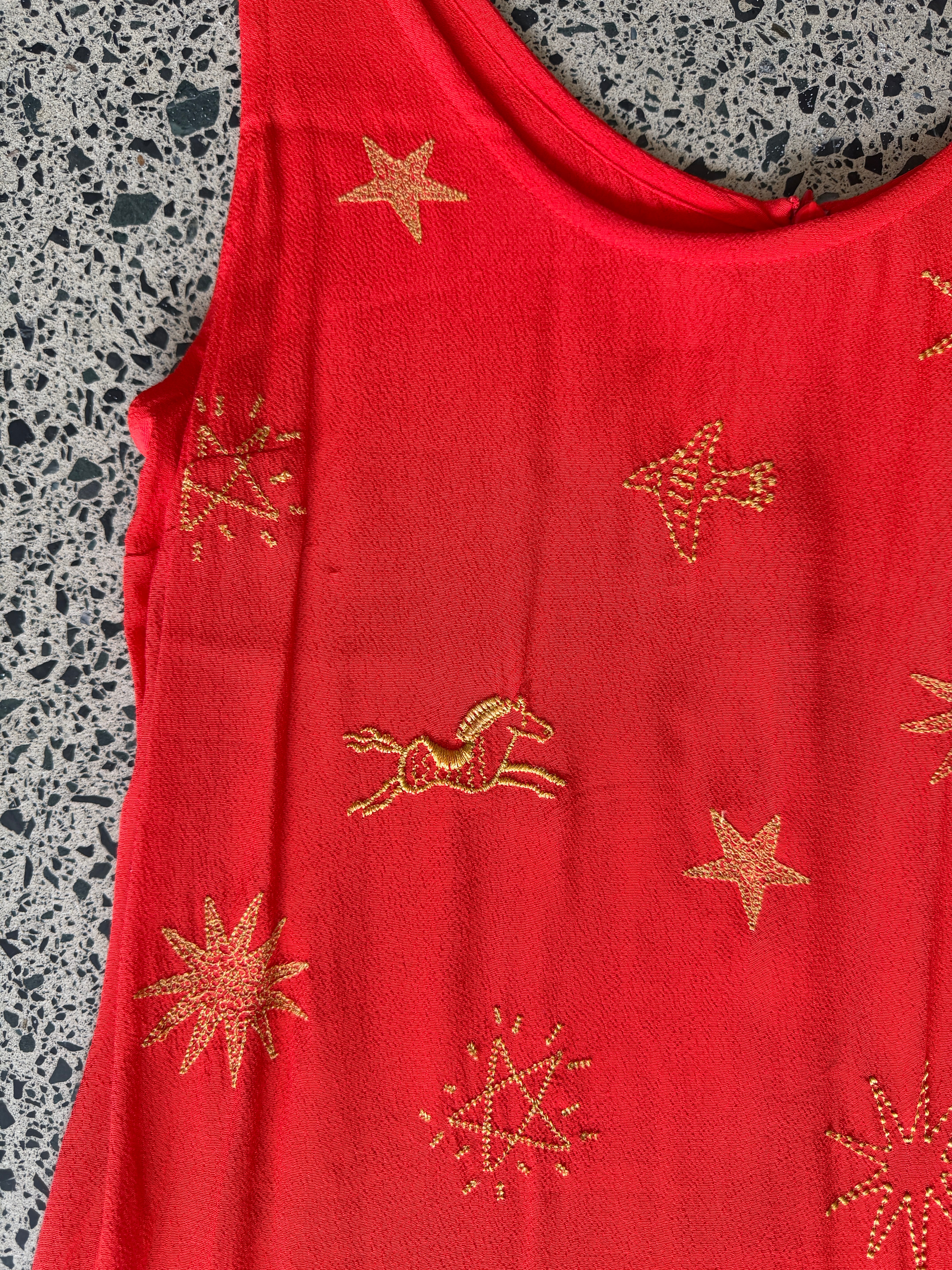 Long Viscose Embroidered Dress