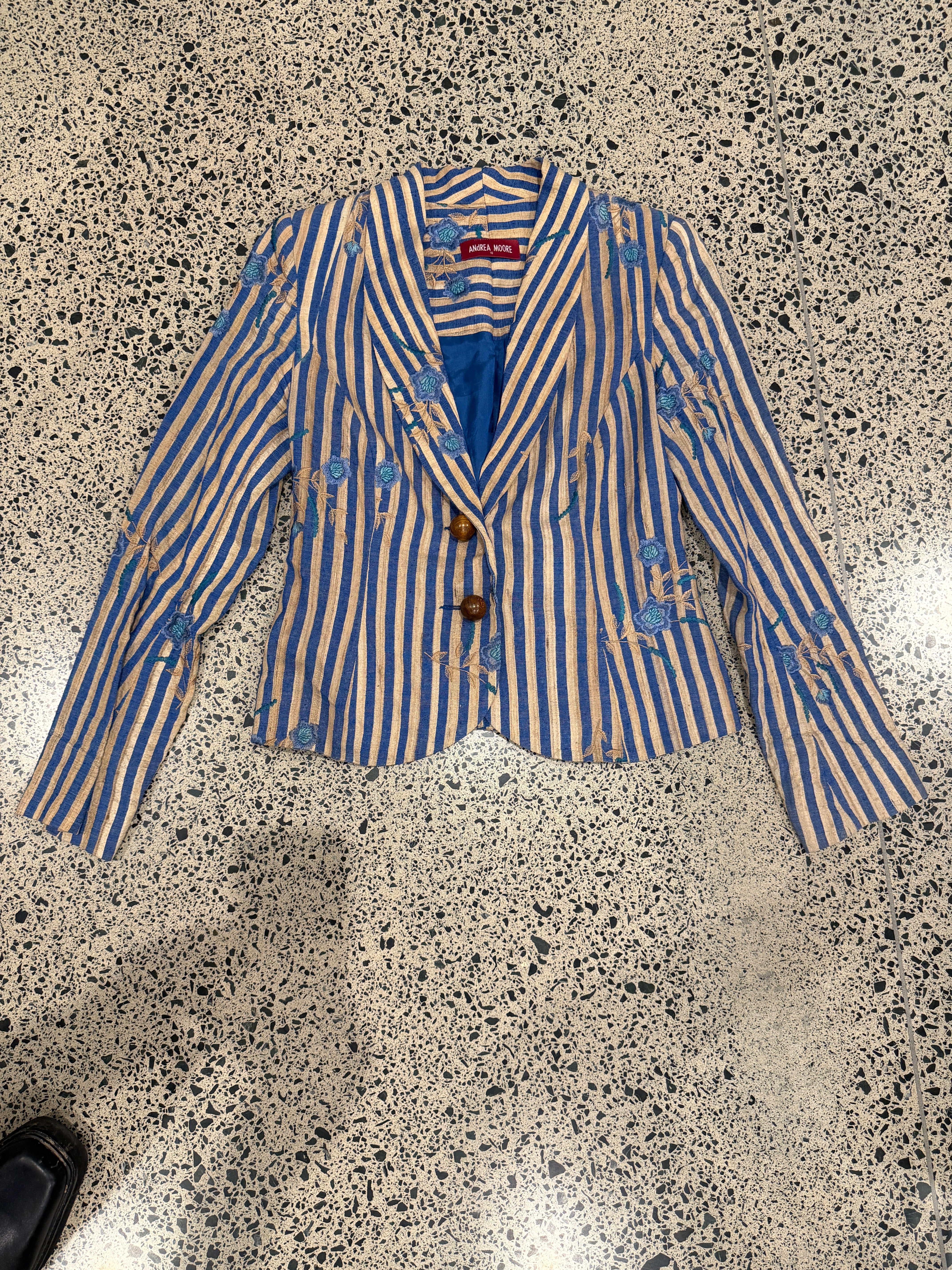 Raw Silk Jacket with Wooden Buttons