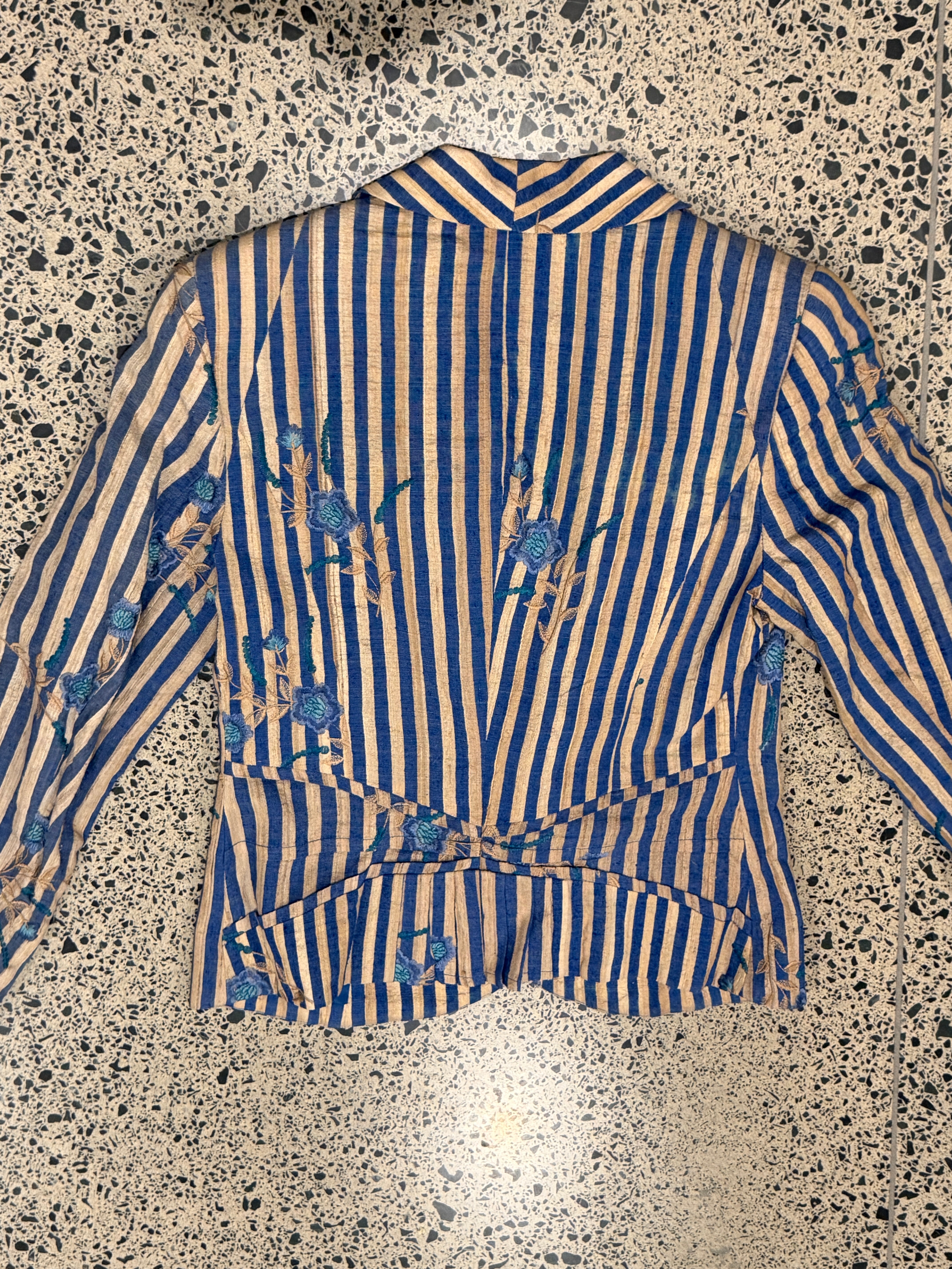Raw Silk Jacket with Wooden Buttons