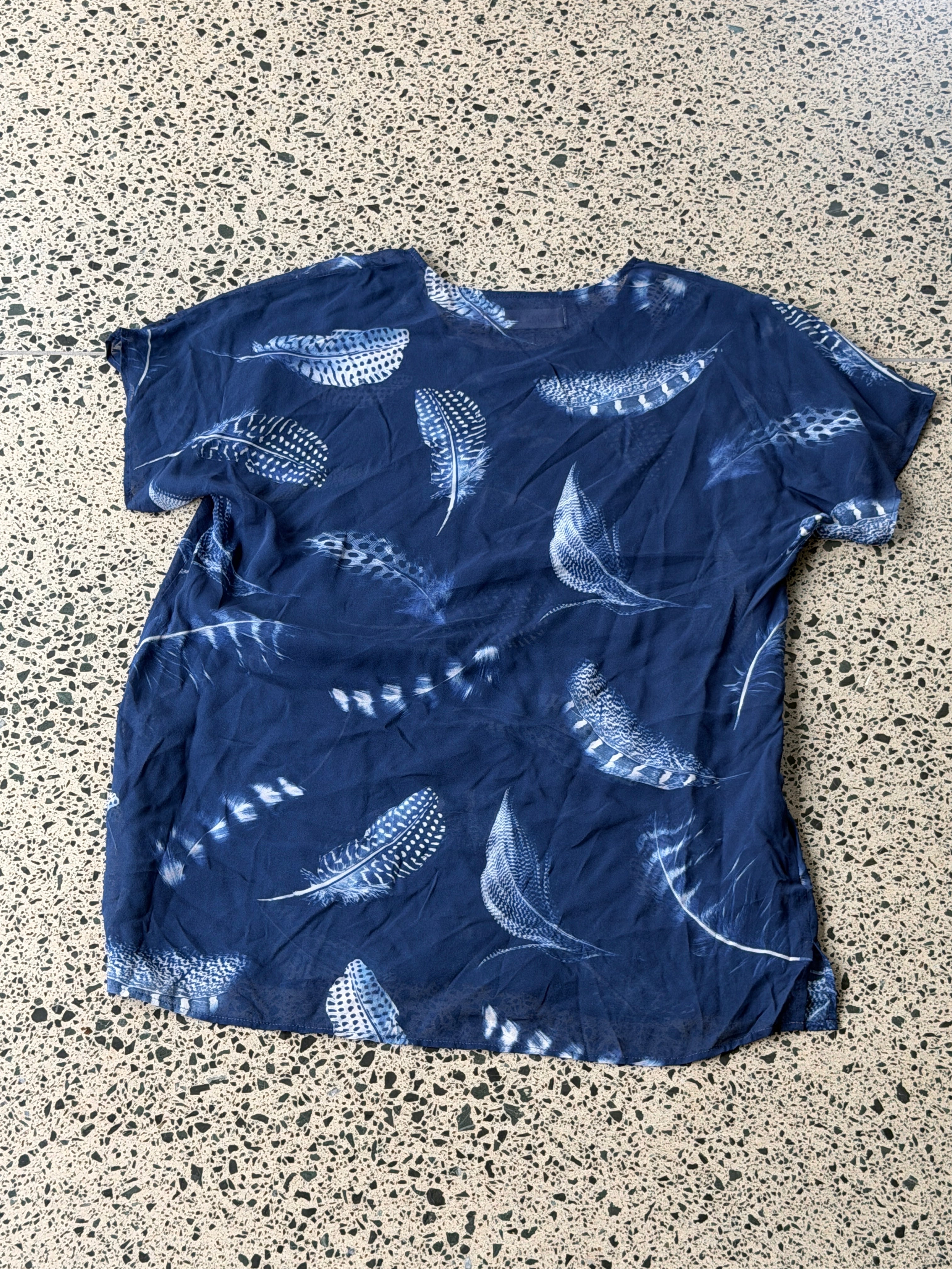 Silk Georgette Feather Tee