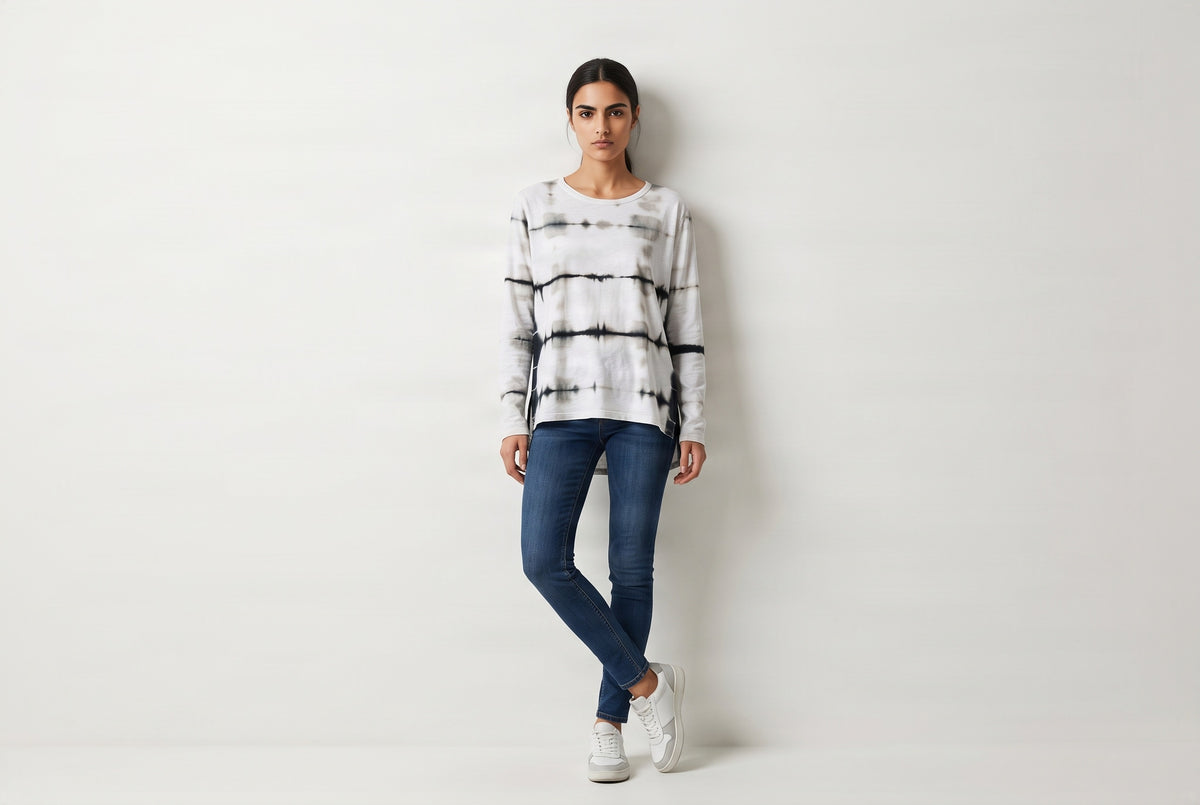 Bali Grid tie-dye tee