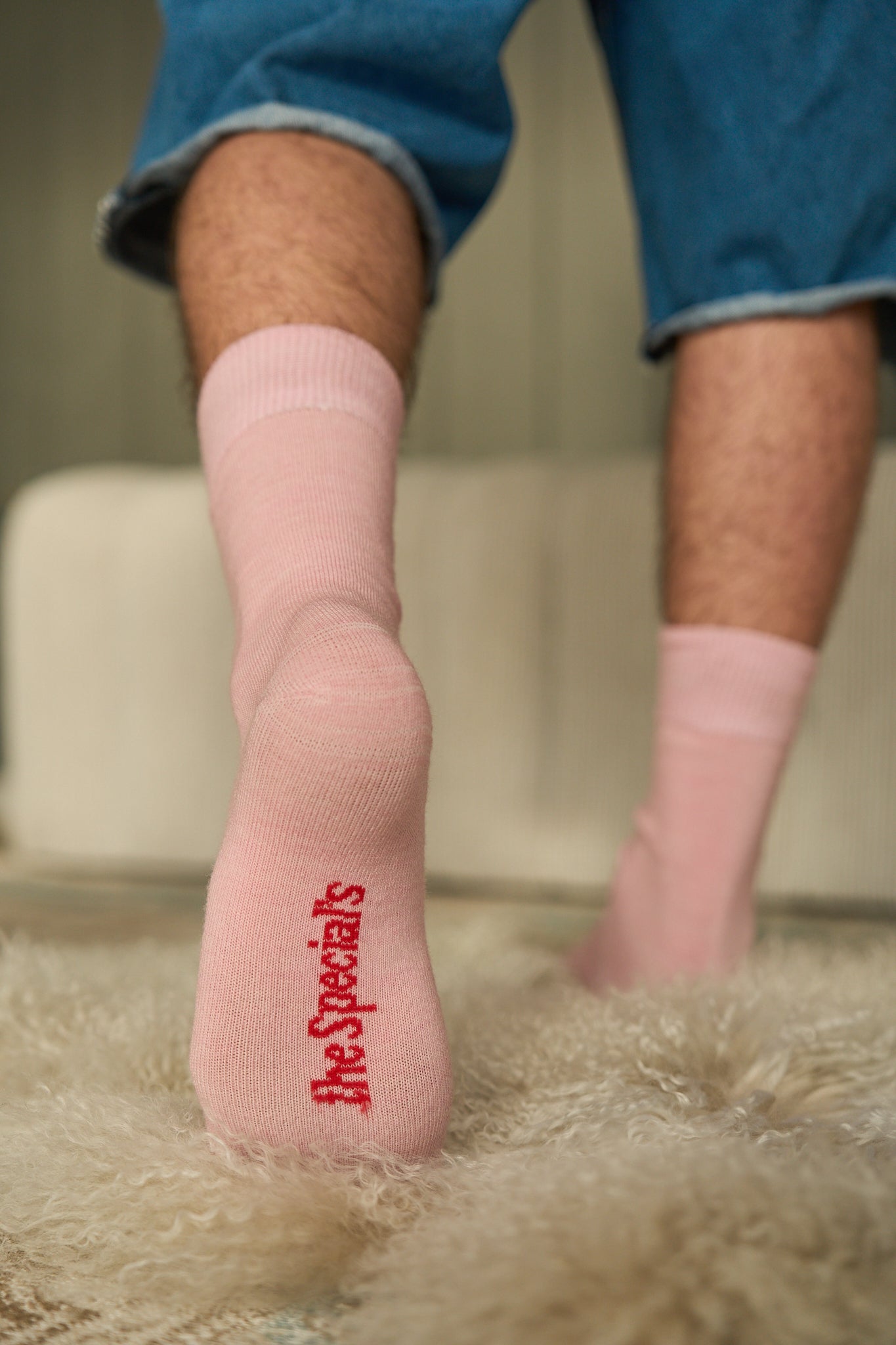 The Studio merino sock with toe strip