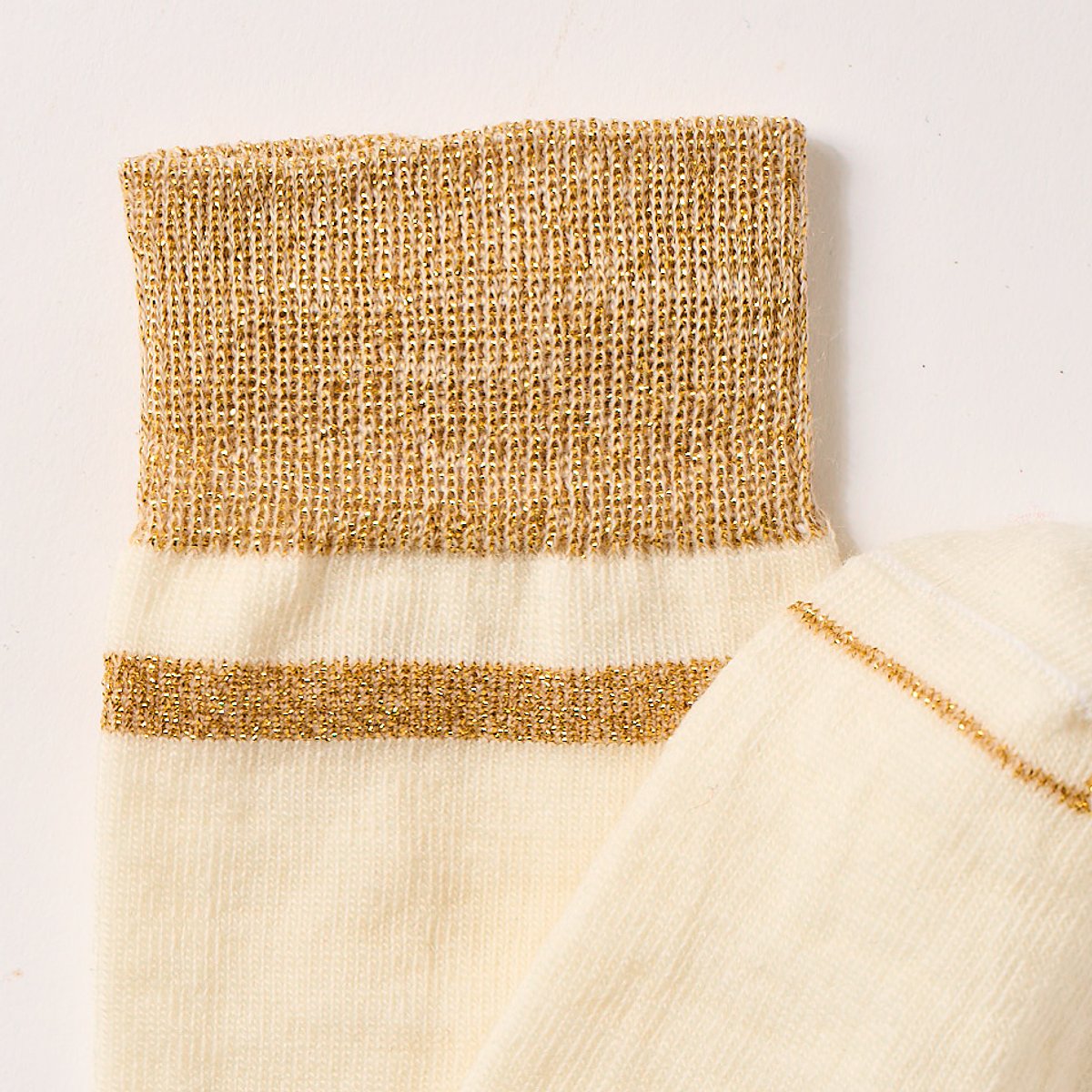 The Exceptional merino sock with lurex stripe