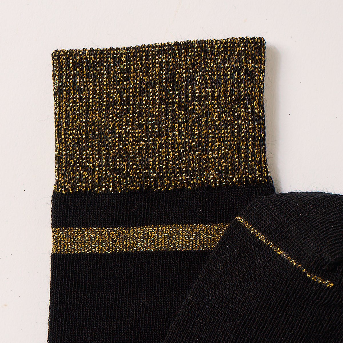 The Exceptional merino sock with lurex stripe