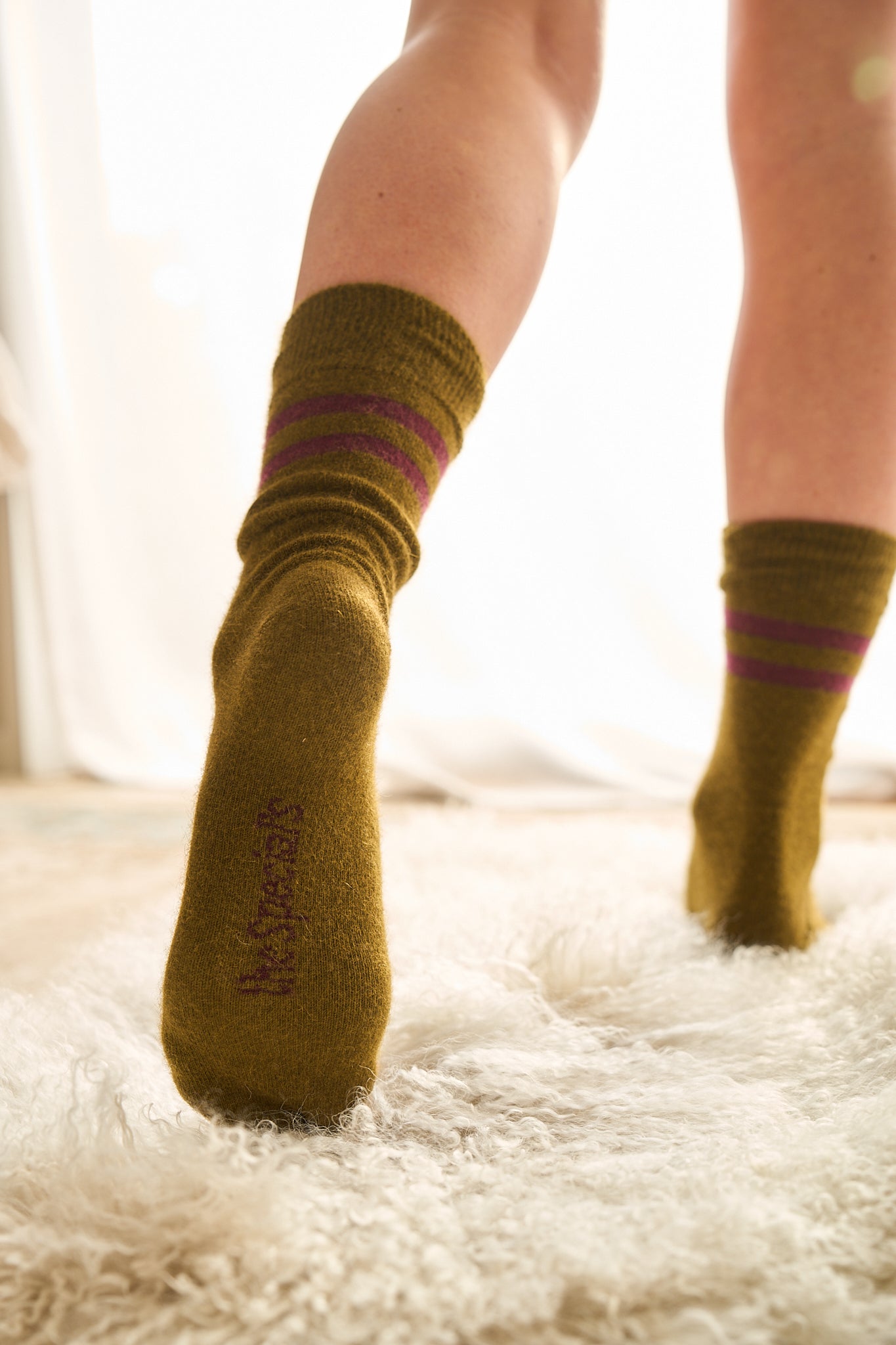 Fine possum/merino sock with stripe