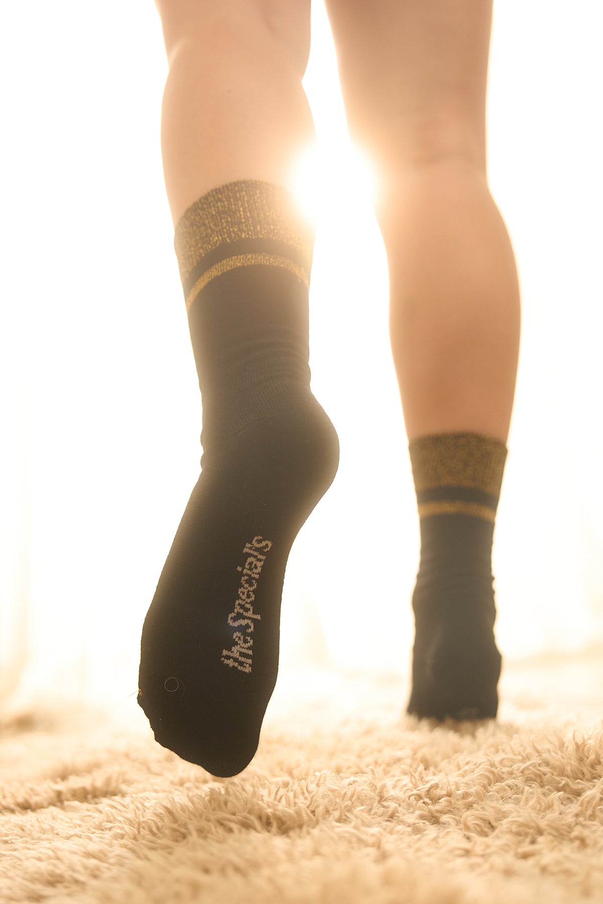 The Exceptional merino sock with lurex stripe
