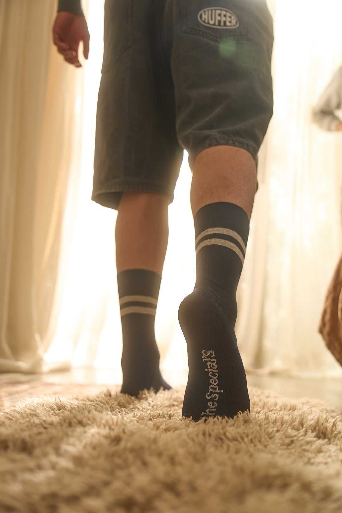 Journey merino sock with stripe