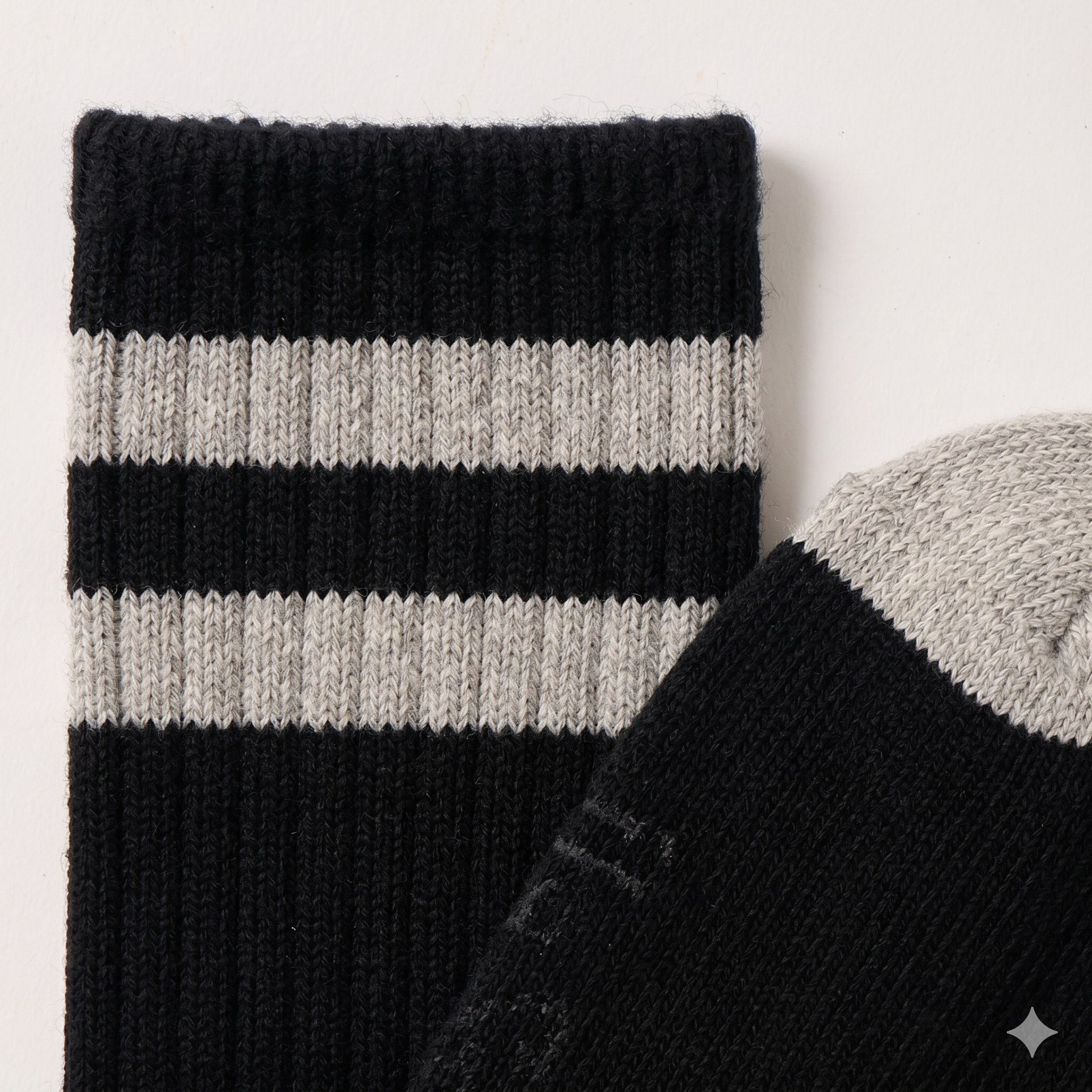 Matakana merino rib sock with stripe