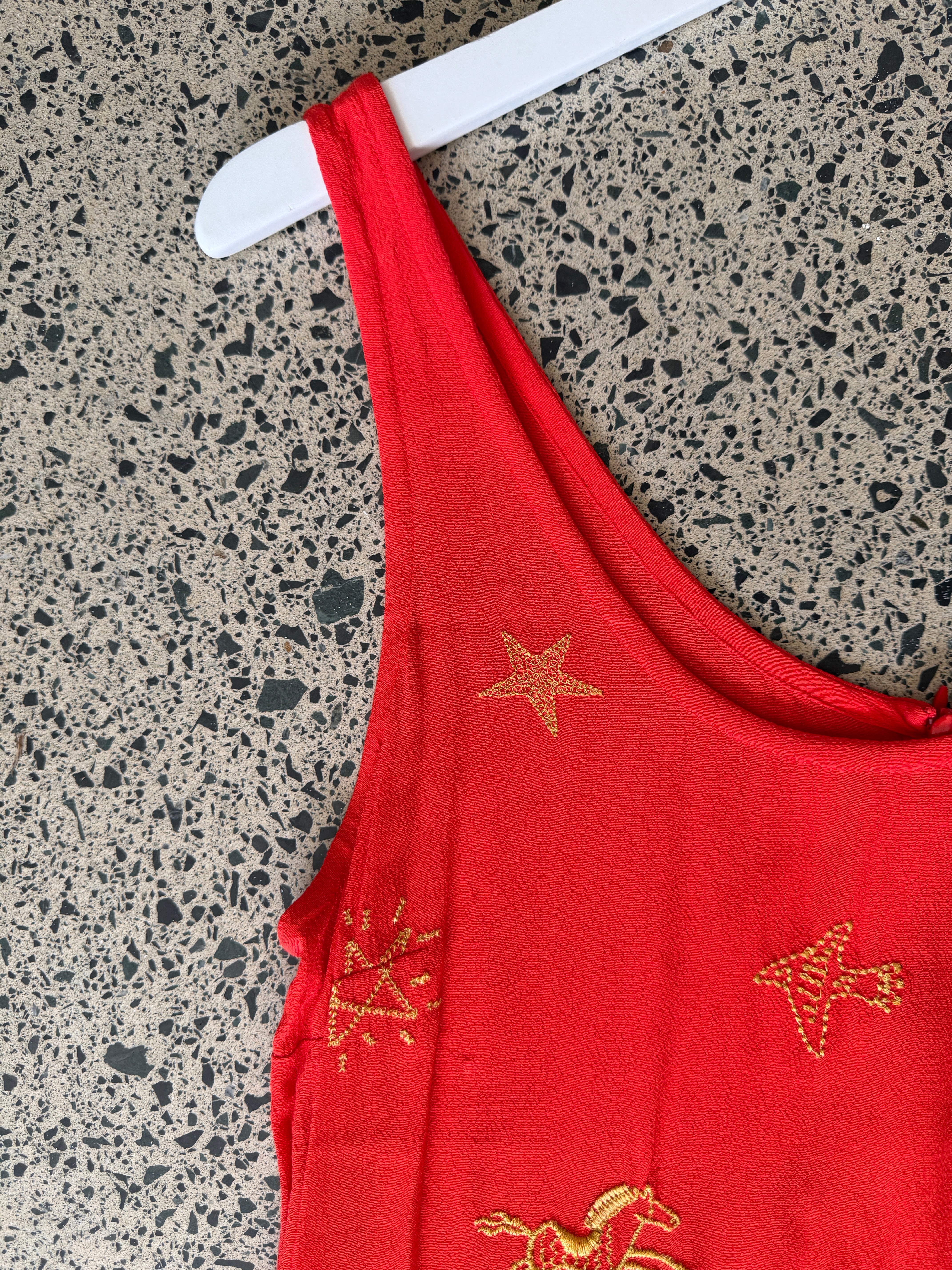 Long Viscose Embroidered Dress