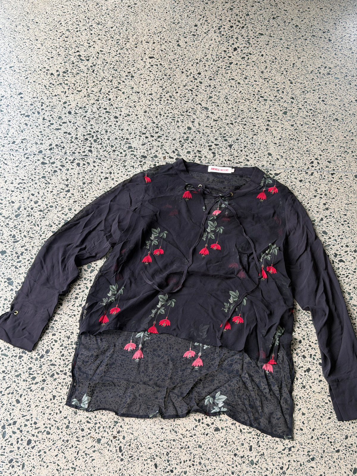 Silk georgette shirt with Floral motif