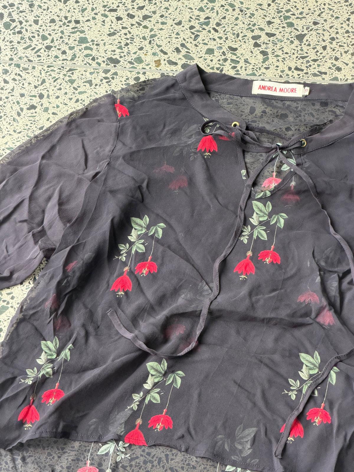 Silk georgette shirt with Floral motif