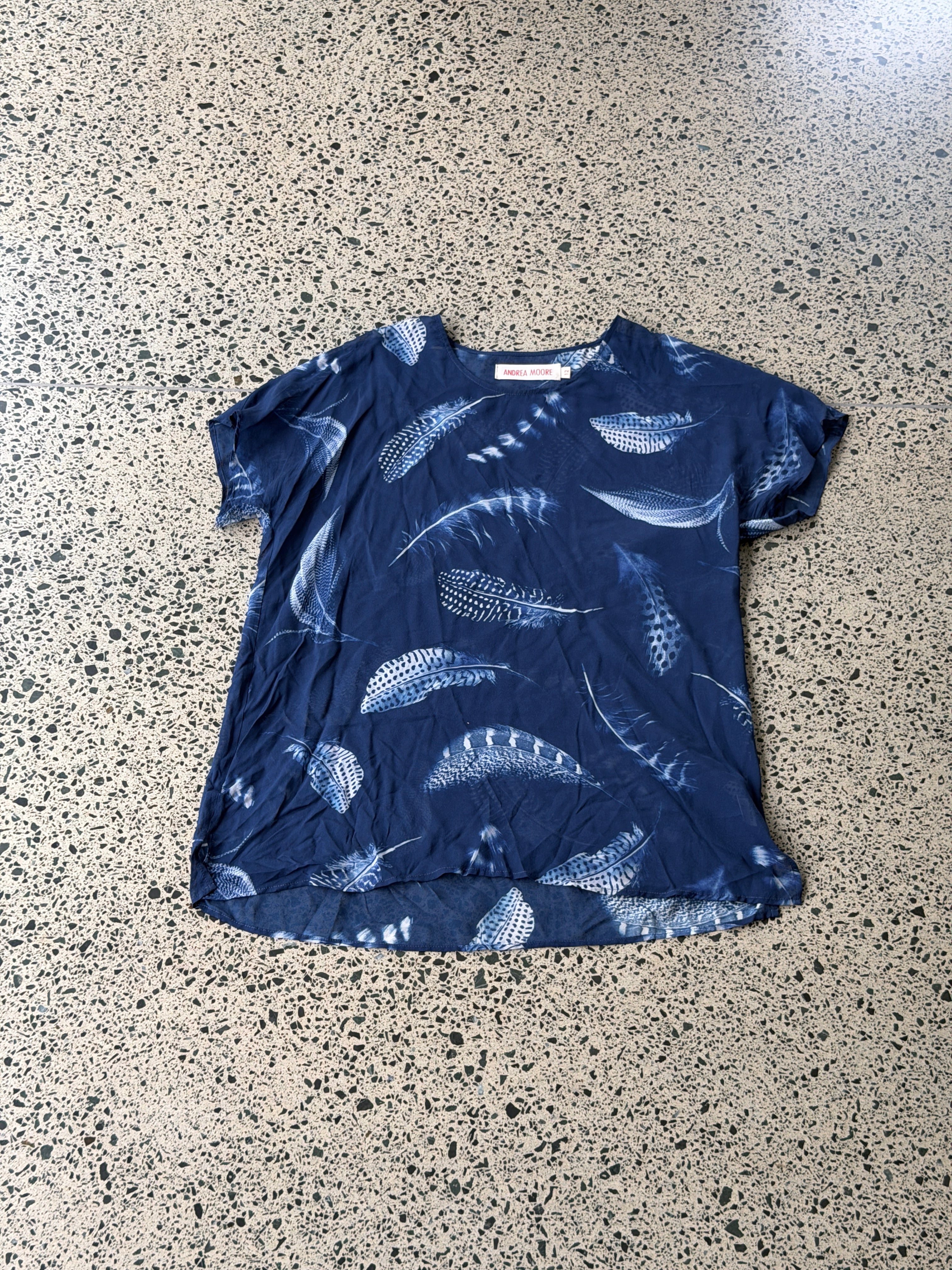 Silk Georgette Feather Tee