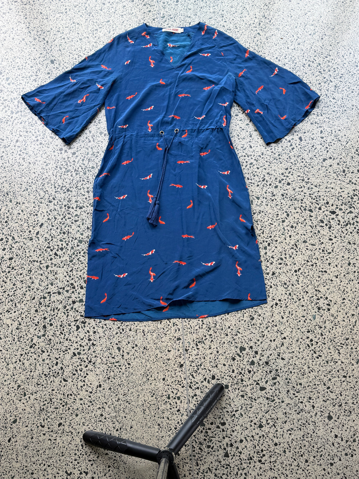 Silk Crepe de Chine dress - Koi fish pattern