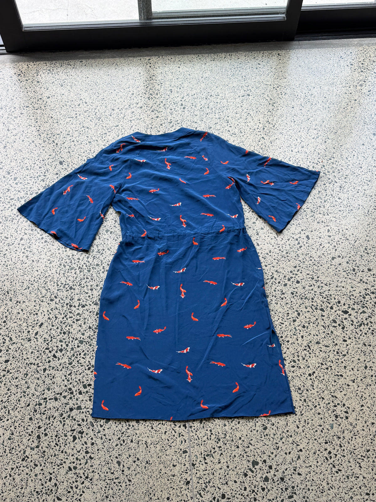 Silk Crepe de Chine dress - Koi fish pattern