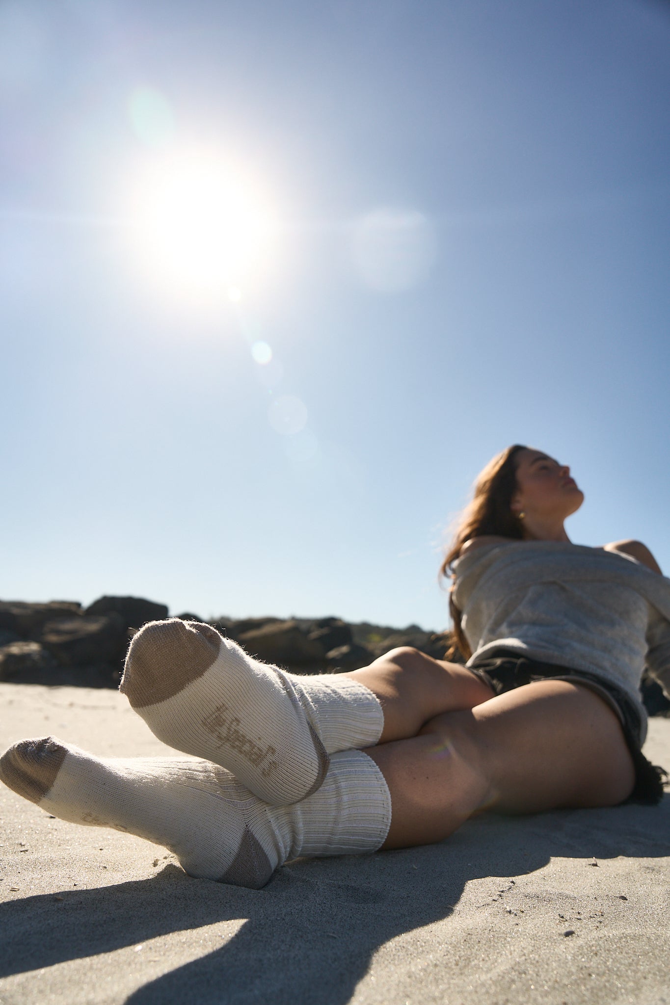 The Love merino rib sock with contrast